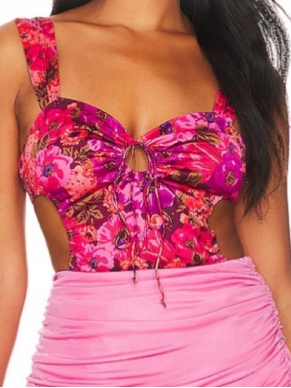 For love & lemons floral bodysuit cutout Small